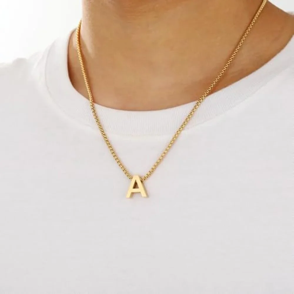 Kids Stainless Steel Initial Necklace Adjustable Chain Personalized Gift